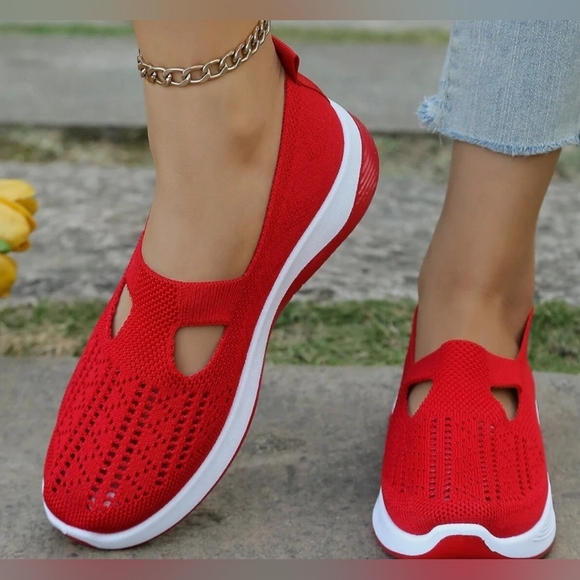 Red Casual Slip-on Sneaker Lightweight Walking shoes Nonskid Sole Size 9.5 NWOT - Picture 8 of 8